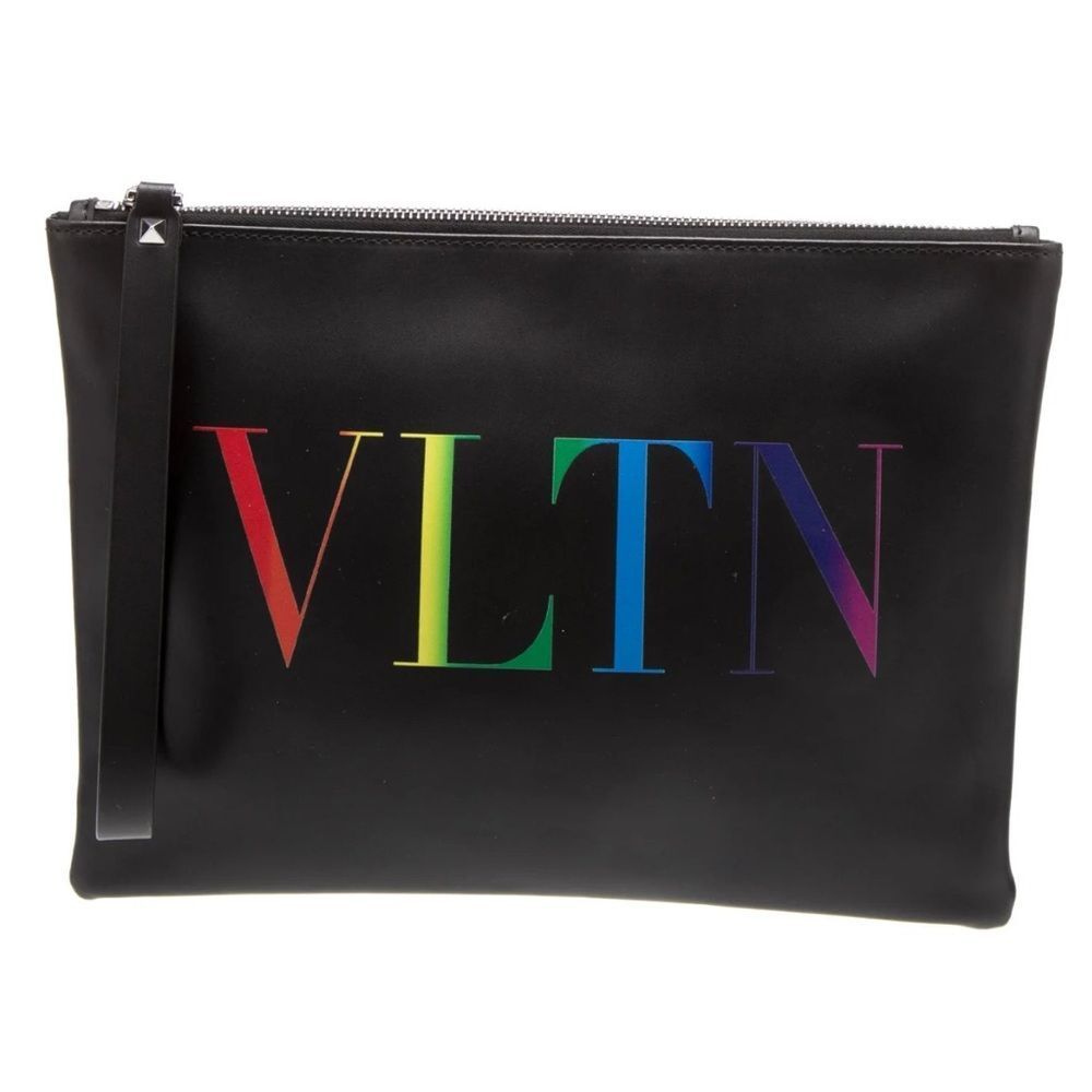 Valentino VLTN Document Holder Black/Muti‎ Color Nwt